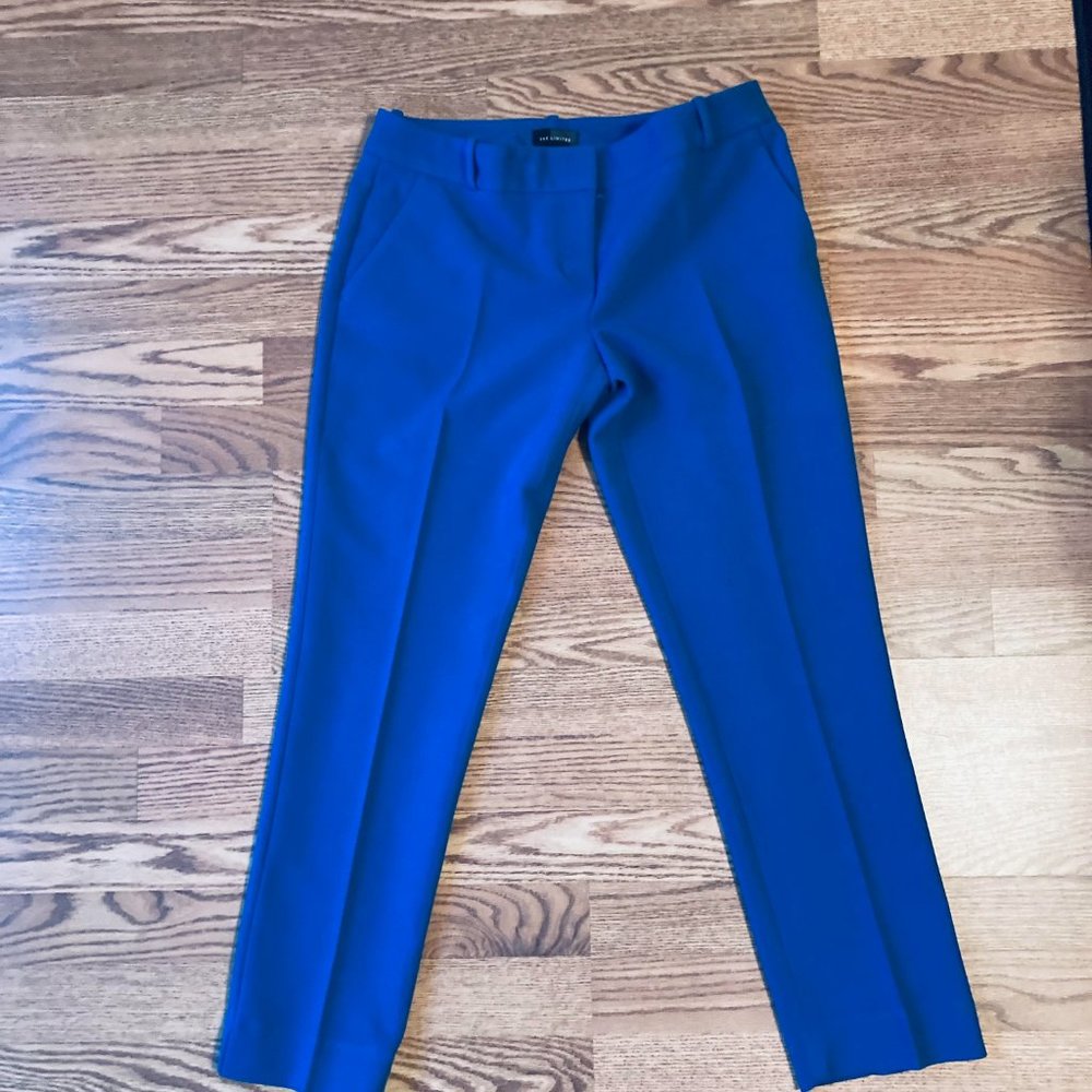 The Limited Straight Leg Pants Mid Rise Turquoise Bright Blue sz 6  Dress Pants